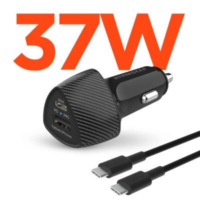 CARGADOR AUTO HYPERGEAR SPEEDBOOST 37W PD USB-C + USB C/C
