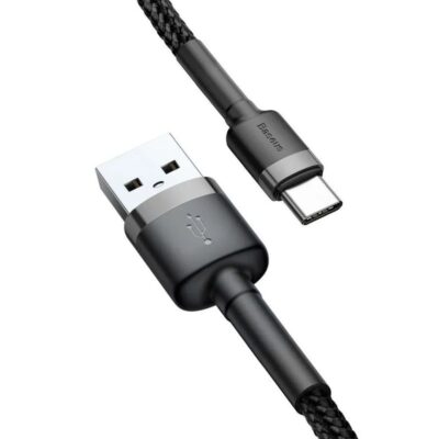CABLE BASEUS USB-A a USB-C 2A 3mts BLACK GRAY